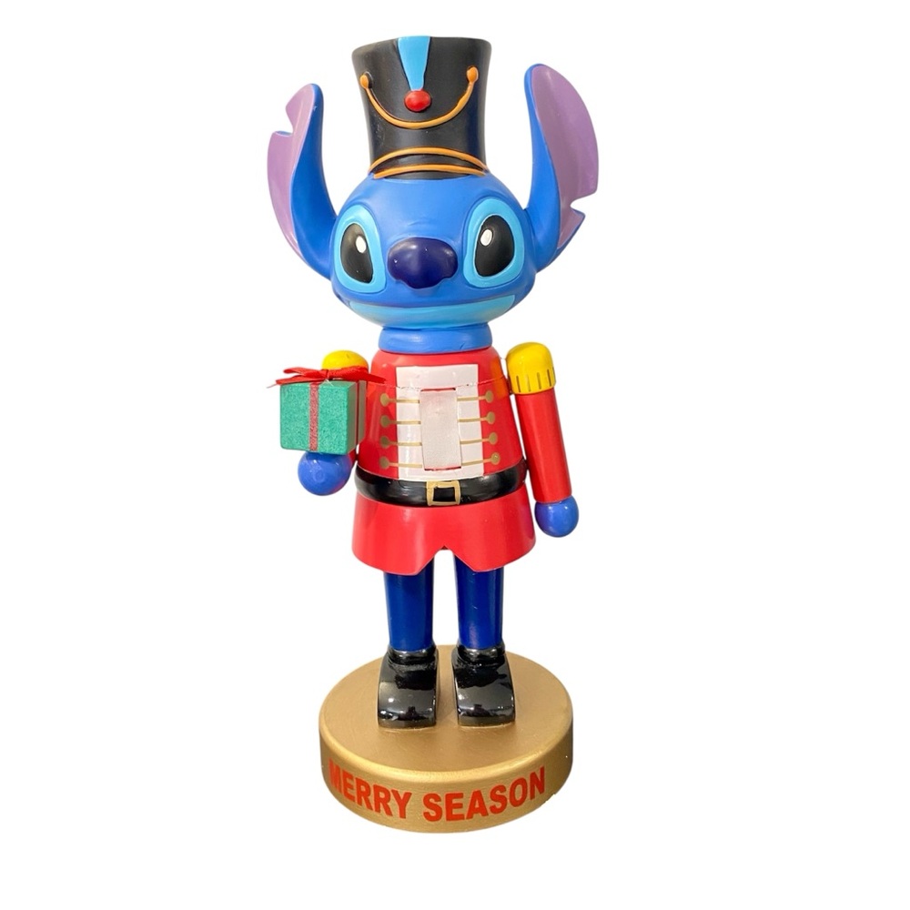 Disney Christmas Stitch Holiday Nutcracker Soldier 11.5" Blue Red Decorative